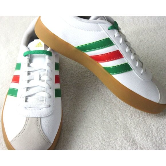 Adidas Men's VL Court 3.0 Skate Casual Shoes White Red Green Sizes NIB - Picture 4 of 5